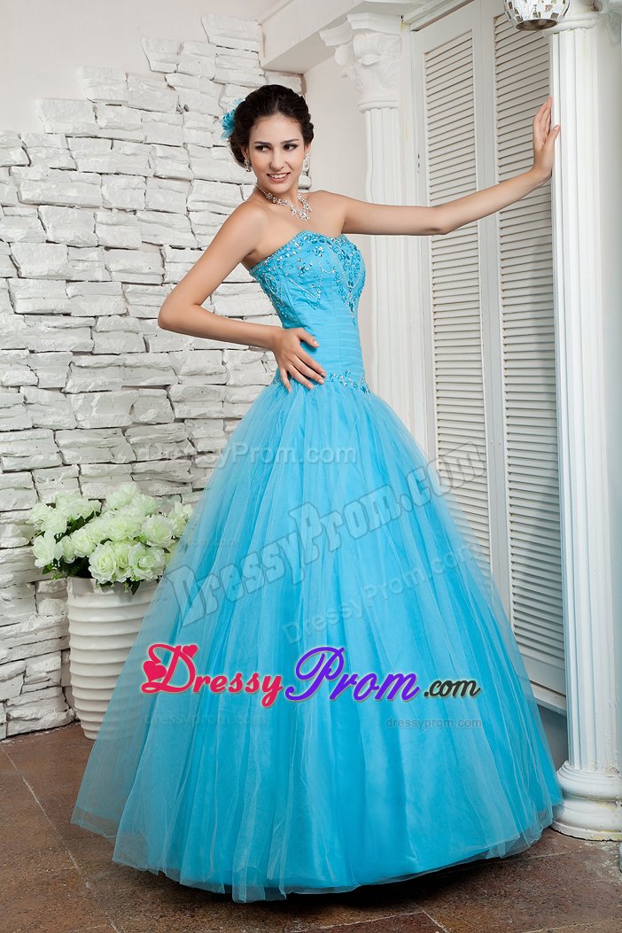 Cheap Beaded Prom Holiday Dresses Sweetheart Tulle with Floor-length