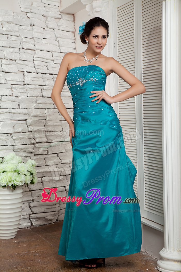 Lace up Back Strapless Prom Homecoming Dress Ankle-length in Vogue
