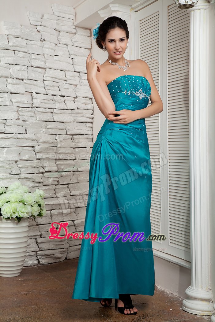 Lace up Back Strapless Prom Homecoming Dress Ankle-length in Vogue