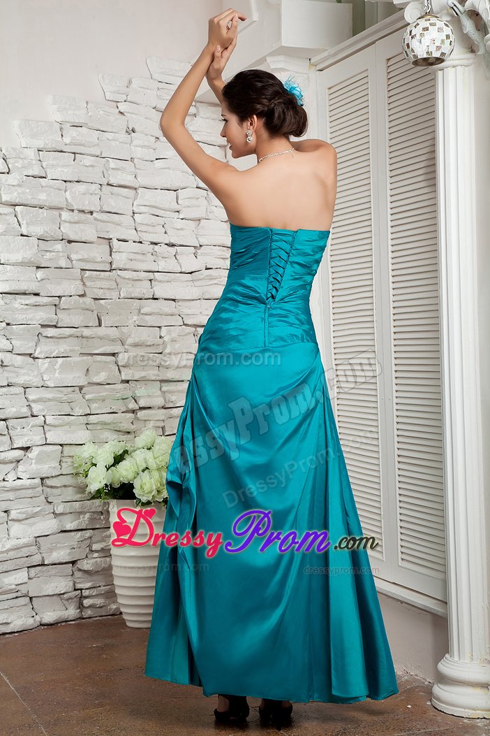 Lace up Back Strapless Prom Homecoming Dress Ankle-length in Vogue