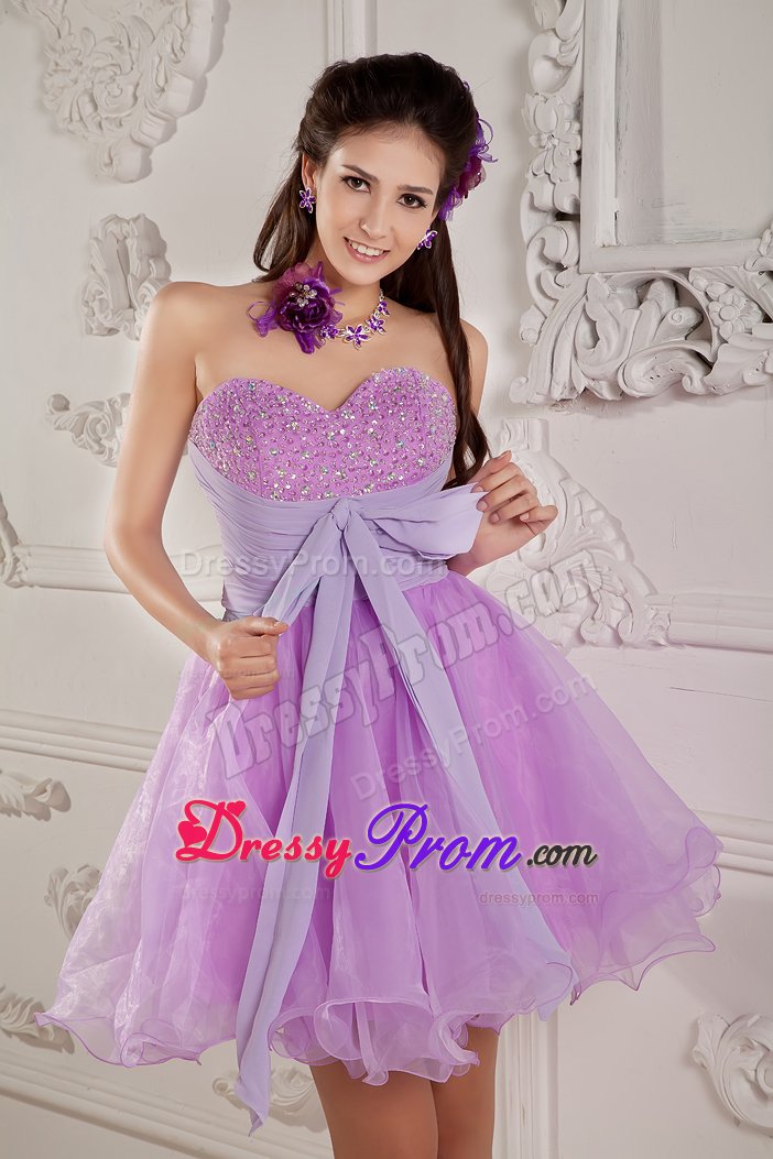 Sweet Ruche Prom Celebrity Dresses Beading Bodice with Mini-length