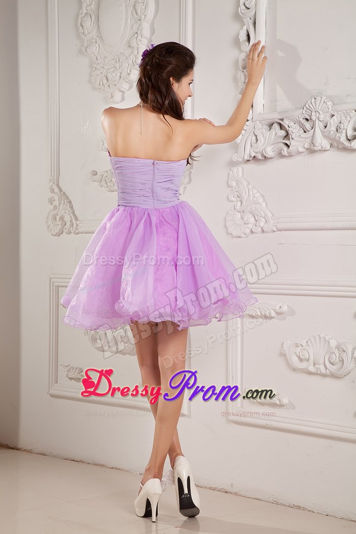 Sweet Ruche Prom Celebrity Dresses Beading Bodice with Mini-length