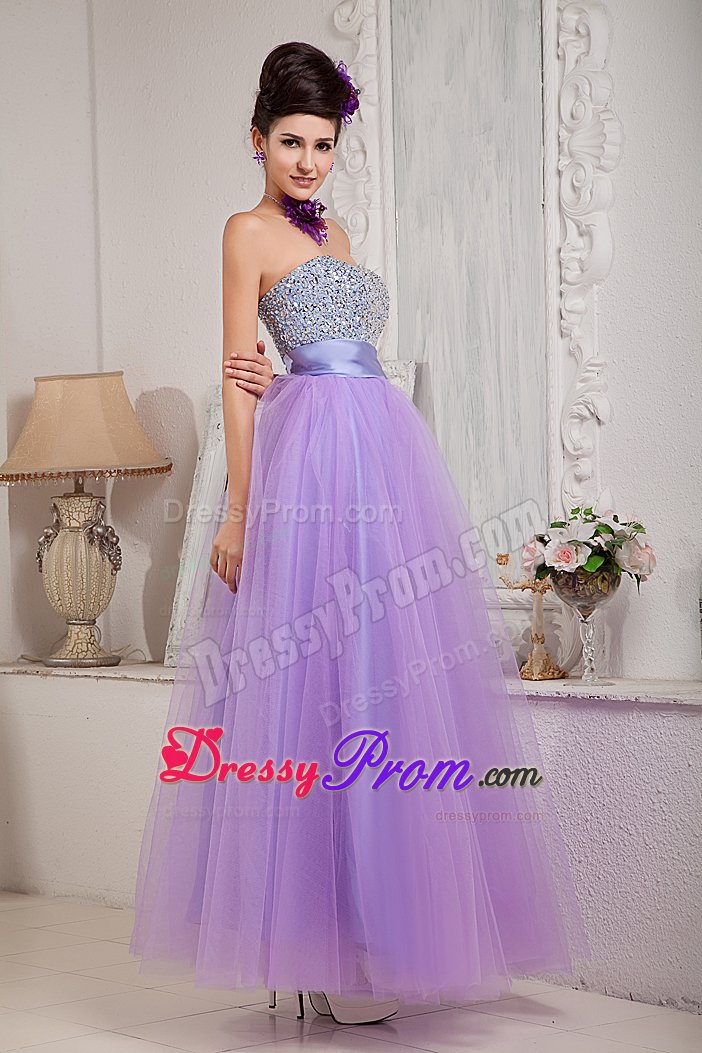 Princess Lavender Beaded Strapless Prom Dress in West Sussex