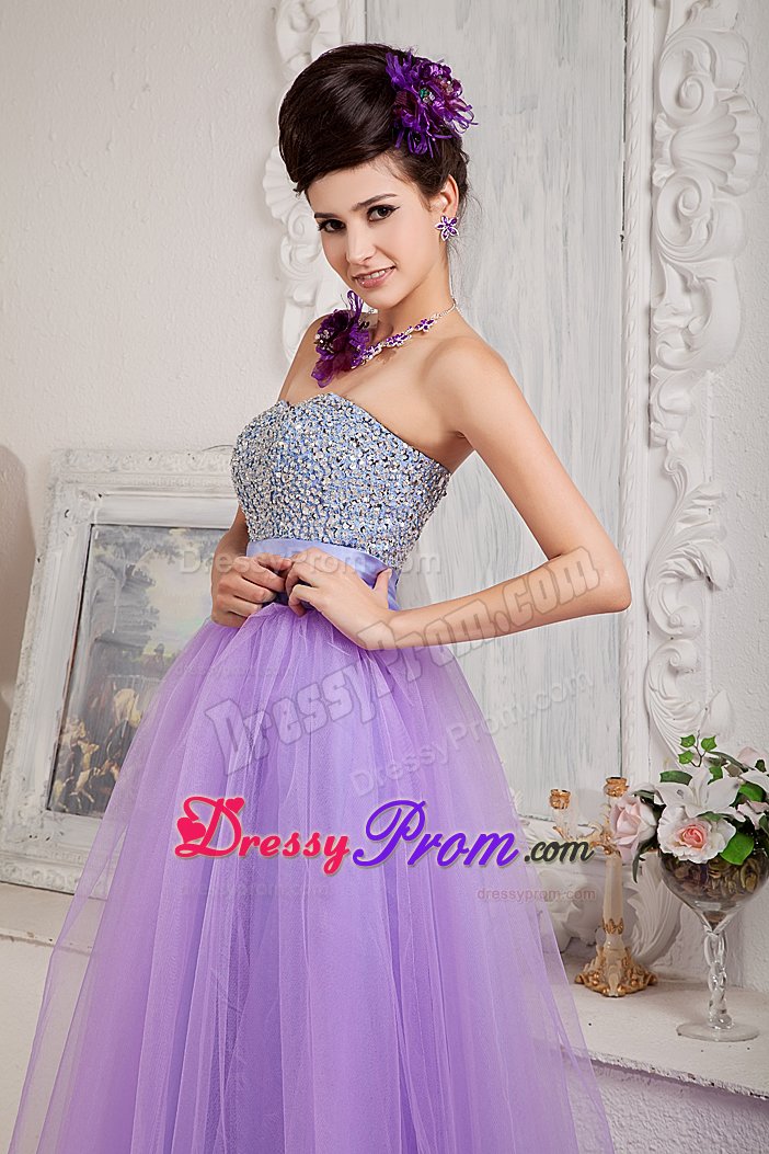 Princess Lavender Beaded Strapless Prom Dress in West Sussex
