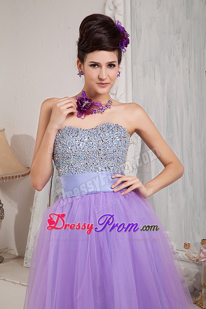 Princess Lavender Beaded Strapless Prom Dress in West Sussex
