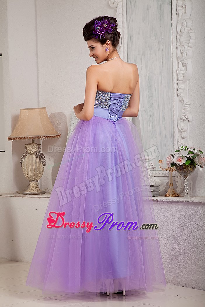 Princess Lavender Beaded Strapless Prom Dress in West Sussex