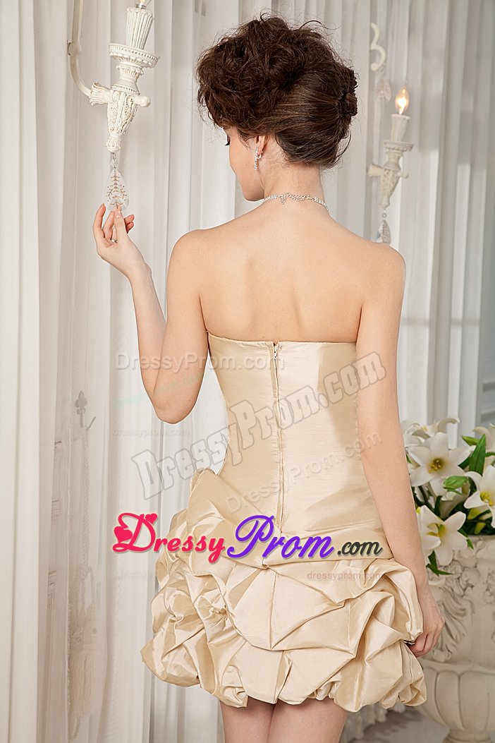 New Zipper-up Strapless Short Dress for Prom with Pick Ups