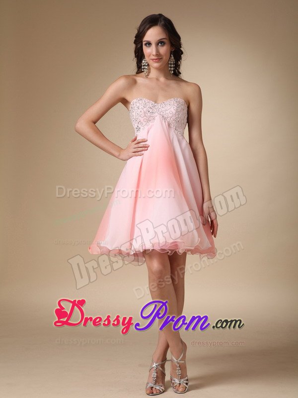 Discount Ombre Color Sweetheart Beaded Mini Prom Dresses