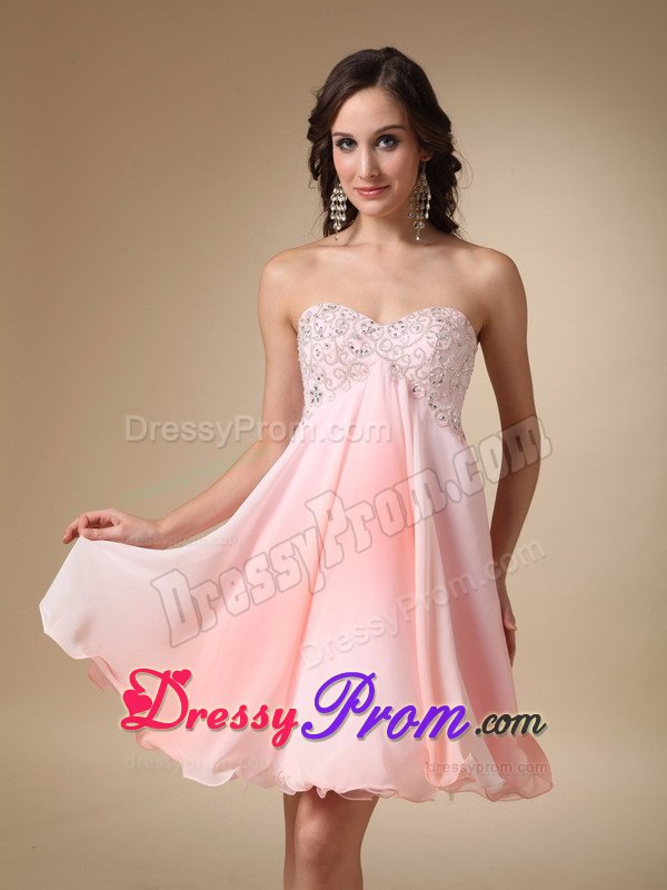 Discount Ombre Color Sweetheart Beaded Mini Prom Dresses