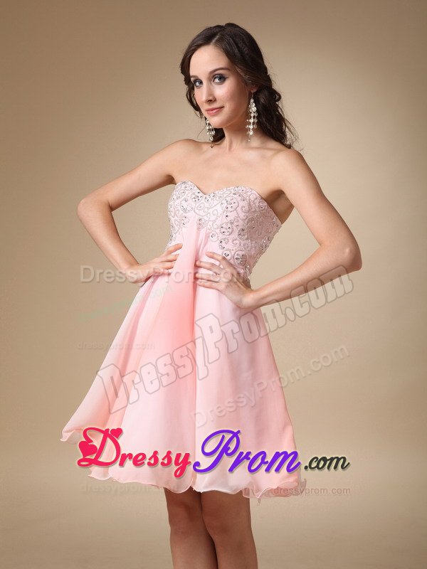 Discount Ombre Color Sweetheart Beaded Mini Prom Dresses