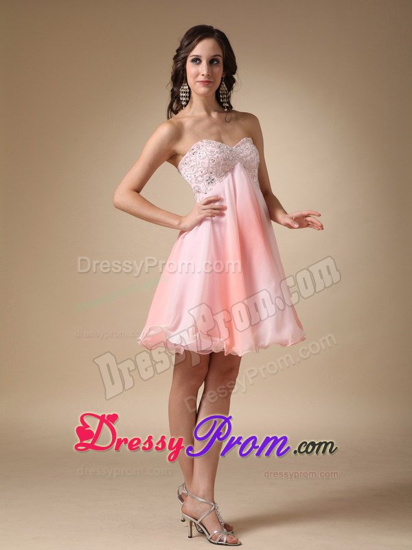 Discount Ombre Color Sweetheart Beaded Mini Prom Dresses