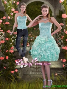 Classical 2015 Strapless Prom Skirts with Beading and Ruffles
