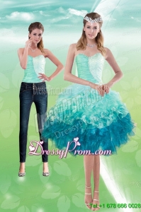 Elegant Sweetheart Multi Color 2015 Prom Skirts with Beading and Ruffles