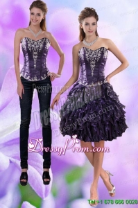 Pretty Sweetheart Dark Purple 2015 Prom Skirts with Appliques and Ruffles