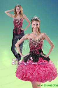 Fashionable 2015 Sweetheart Multi Color Prom Skirts with Ruffles and Beading