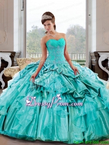 Exclusive Sweetheart 2015 Quinceanera Gown with Appliques and Pick Ups