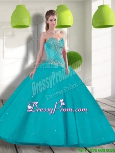 Exclusive Sweetheart 2015 Quinceanera Gowns with Beading and Appliques