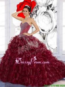 Fabulous Sweetheart Ruffles and Appliques Quinceanera Dresses for 2015