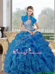 Modern Beading and Ruffles Sweetheart Quinceanera Dresses for 2015
