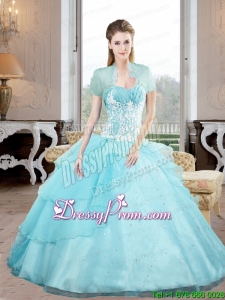 Sweetheart 2015 Modern Quinceanera Dresses with Appliques and Beading