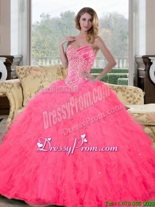 Sweetheart Beading and Ruffles Modern Quinceanera Dresses for 2015