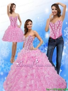 Beautiful Beading and Ruffles Sweetheart 2015 Quinceanera Dresses