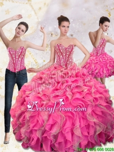 2015 Exclusive Sweetheart Quinceanera Gown with Beading and Ruffles