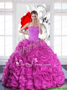 2015 Stylish Sweetheart Quinceanera Dresses with Beading and Ruffles