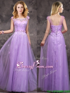 New Arrivals Beaded and Applique Long Prom Dress in Lavender