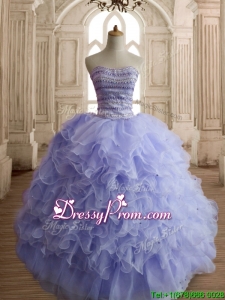 Best Selling Beaded and Ruffled Sweet 16 Dress in Lilac