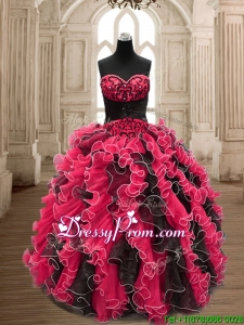 Luxurious Backless Sweet 16 Dress with Beading and Ruffles