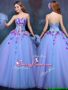 2016 Wonderful Really Puffy A Line Quinceanera Dress with Appliques and Bowknot