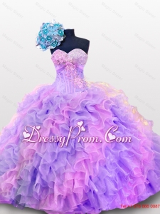 2015 Luxurious Quinceanera Dresses with Sequins and Ruffles