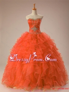 2015 Gorgeous Sweetheart Beaded Quinceanera Gowns in Organza