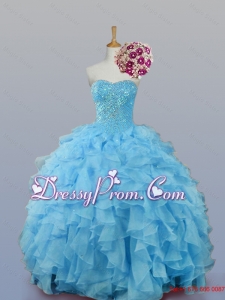 2015 Pretty Sweetheart Quinceanera Dresses with Ruffles