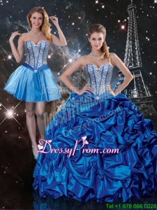 Beautiful Sweetheart Detachable Quinceanera Dresses with Beading and Pick Ups for 2016 Summer