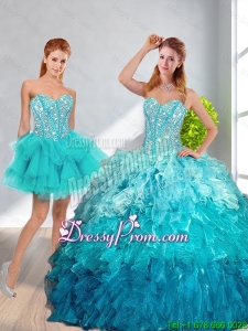Modern 2016 Sweetheart Detachable Quinceanera Dresses in Multi Color