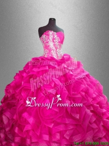 Beaded and Ruffles Cheap Sweet 16 Gowns with Sweetheart