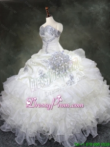 Cheap Ruffled Layers Quinceanera Gowns with Beading and