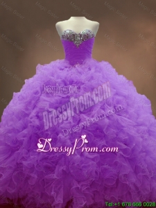 Exclusive Sweetheart Lilac Quinceanera Dresses with Beading and Ruffles