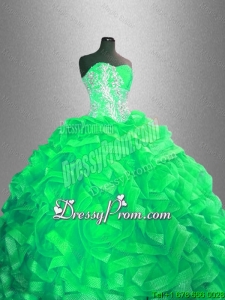 Classical Ball Gown Sweet 16 Dresses with Beading and Ruffles