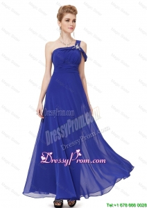 Beautiful Beaded One Shoulder Prom Dresses in Blue