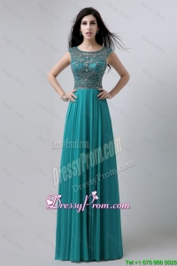 Discount Bateau Floor Length Prom Dresses with Beading