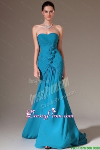 Luxurious Column Sweetheart Prom Dresses with Brush Train