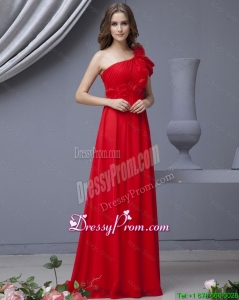 Beautiful Empire One Shoulder Brush Train Prom Dresses for 2016