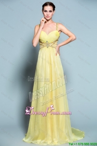 Popular Empire Straps Prom Dresses with Beading
