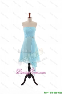 Popular Empire Strapless Ruching Prom Dresses with Beading for Holiday