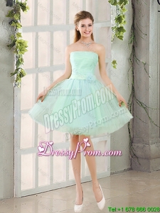Custom Made A Line Strapless Prom Dresses with Belt