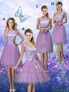 New Style Appliques Tulle Prom Dresses with Knee Length
