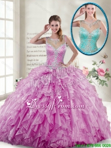 2016 Spring New Style Ball Gown Beaded Sweet 16 Gowns in Lilac